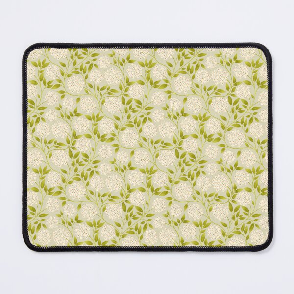 Item preview, Hydrangea Blossom Pattern in Sage and Cream | Trailing Botanical Print designed and sold by MizzleInk.