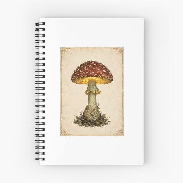 Item preview, Glowing Fly Agaric Toadstool Print — Luminous Vintage Amanita Mushroom Art for a Mushroomcore Collector designed and sold by Brackenlume Studio.