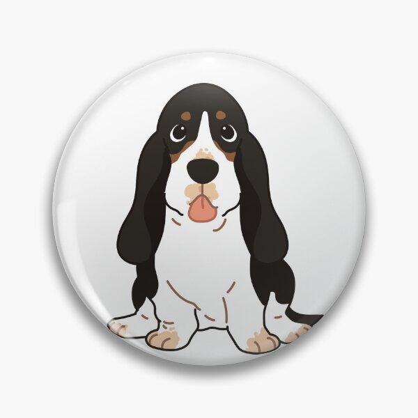 Item preview, Cute Tri-Colored Basset Hound sitting in front view designed and sold by You Store.