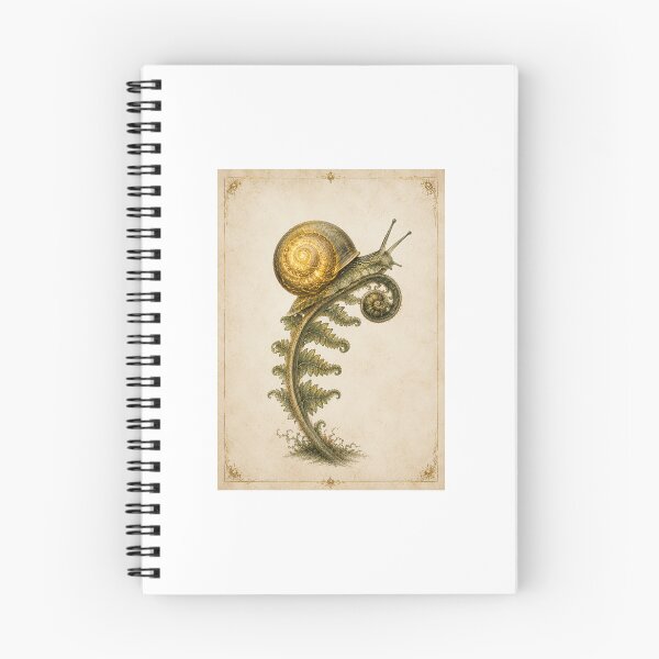 Item preview, Luminous Garden Snail on a Fern Frond Print — Whimsical Vintage Botanical Goblincore Wall Art designed and sold by Brackenlume Studio.