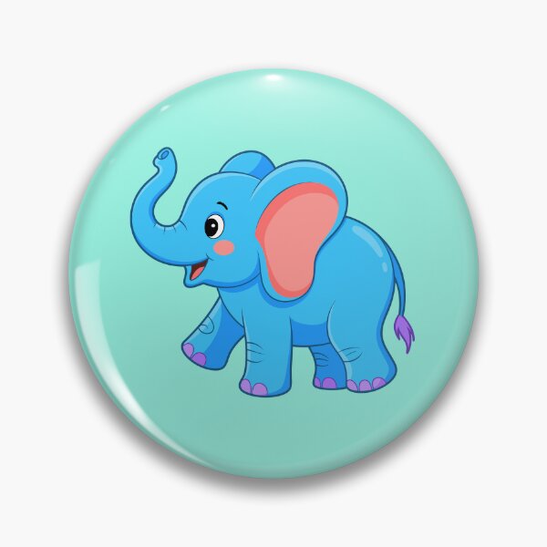 Item preview, Cute Cartoon Baby Elephant Happy Blue Safari Animal designed and sold by SolutionsArt.