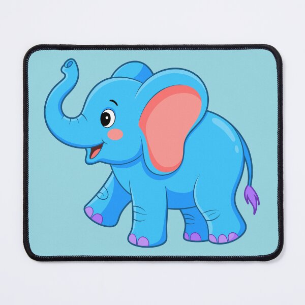 Item preview, Cute Cartoon Baby Elephant Happy Blue Safari Animal designed and sold by SolutionsArt.