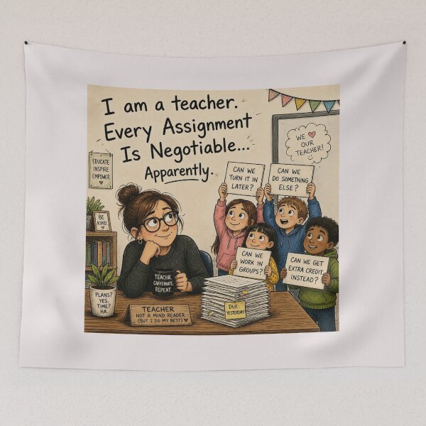Item preview, I am a teacher. Every assignment is negotiable...Apparently. designed and sold by CinemaChronik.