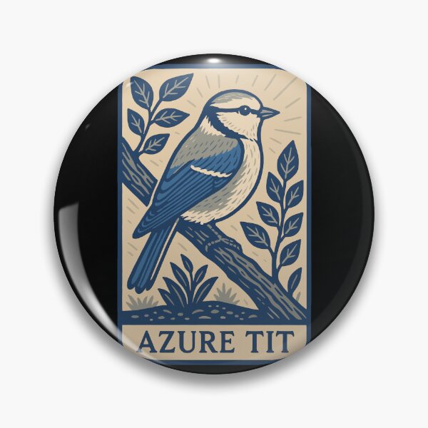 Item preview, Azure Tit Bird Illustration – Vintage Style Birdwatching Print designed and sold by BRU Design.