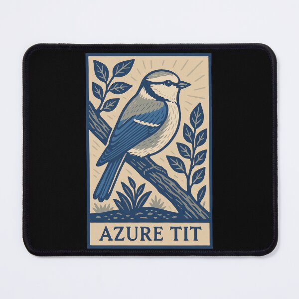 Item preview, Azure Tit Bird Illustration – Vintage Style Birdwatching Print designed and sold by BRU Design.