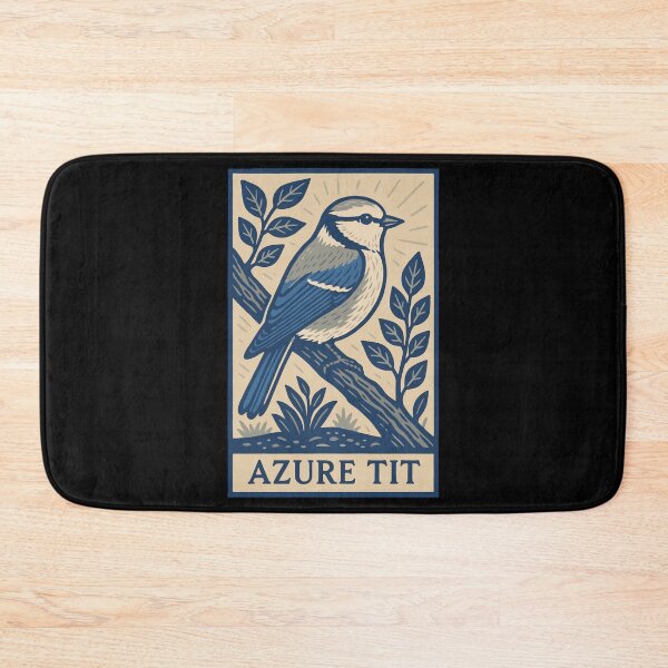 Item preview, Azure Tit Bird Illustration – Vintage Style Birdwatching Print designed and sold by BRU Design.