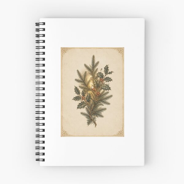 Item preview, Moonlit Winter Solstice Fir and Holly Print — Luminous Vintage Yule Altar Art for a Pagan designed and sold by Brackenlume Studio.