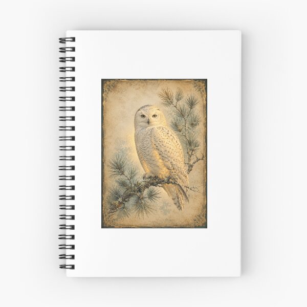 Item preview, Glowing Snowy Owl Winter Woodland Print — Luminous Vintage Botanical Art for a Cosy Cabin Homebody designed and sold by Brackenlume Studio.
