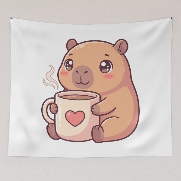Item preview, Kawaii Capybara Coffee Lover Morning Routine Cute Caffeine Addict designed and sold by WorldShop17.