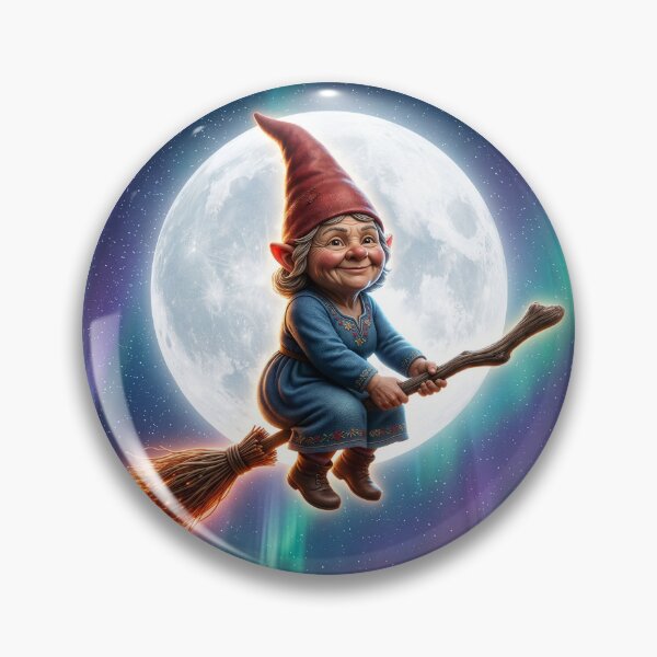 Item preview, Gnomess Flies Her Broom Under a Full Moon designed and sold by Tridentulus.