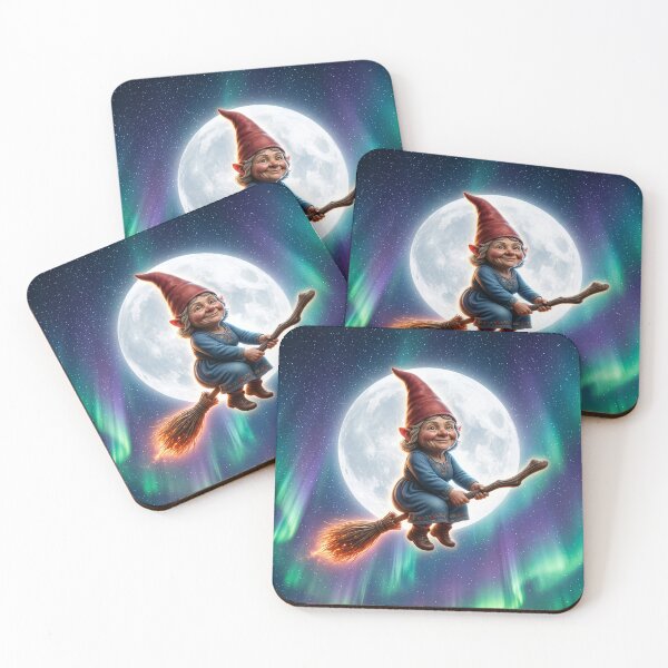 Item preview, Gnomess Flies Her Broom Under a Full Moon designed and sold by Tridentulus.