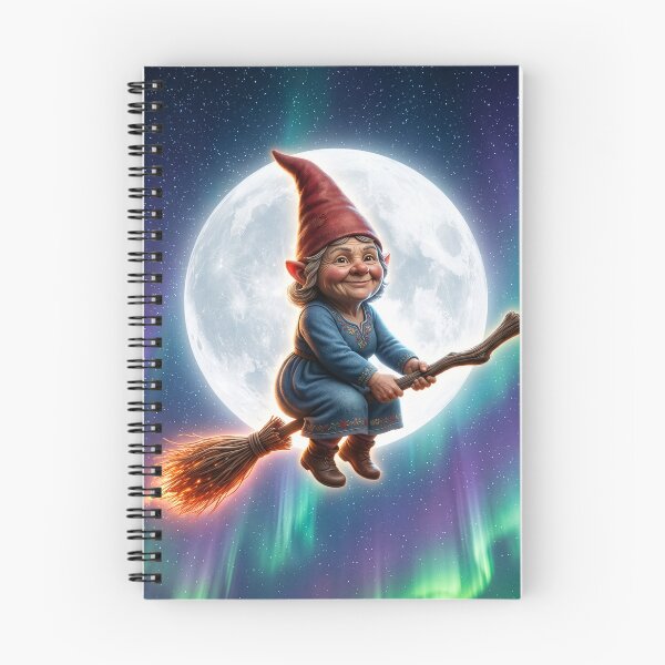 Item preview, Gnomess Flies Her Broom Under a Full Moon designed and sold by Tridentulus.