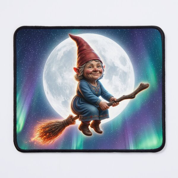Item preview, Gnomess Flies Her Broom Under a Full Moon designed and sold by Tridentulus.