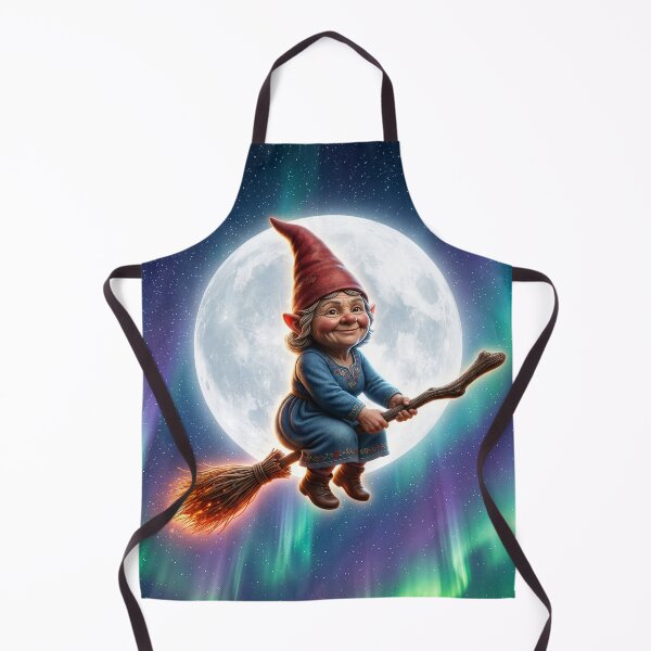 Item preview, Gnomess Flies Her Broom Under a Full Moon designed and sold by Tridentulus.