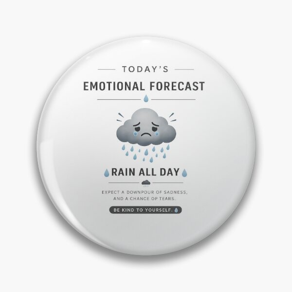 Item preview, Today's Emotional Forecast - Rain All Day designed and sold by Side Quest Co..