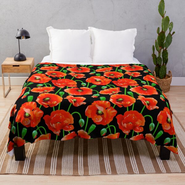 Item preview, Red Poppies on Black designed and sold by Makanahele.