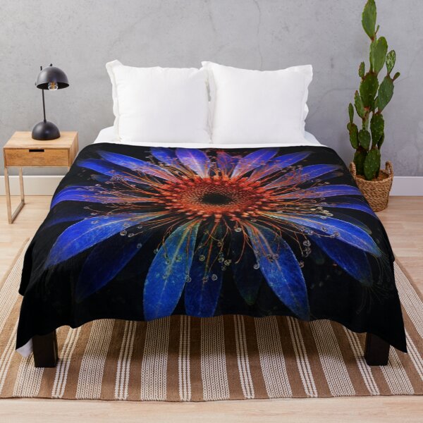 Item preview, Bioluminescent Sapphire Blue Fire Flower Art designed and sold by WitchyBotanicaArt.