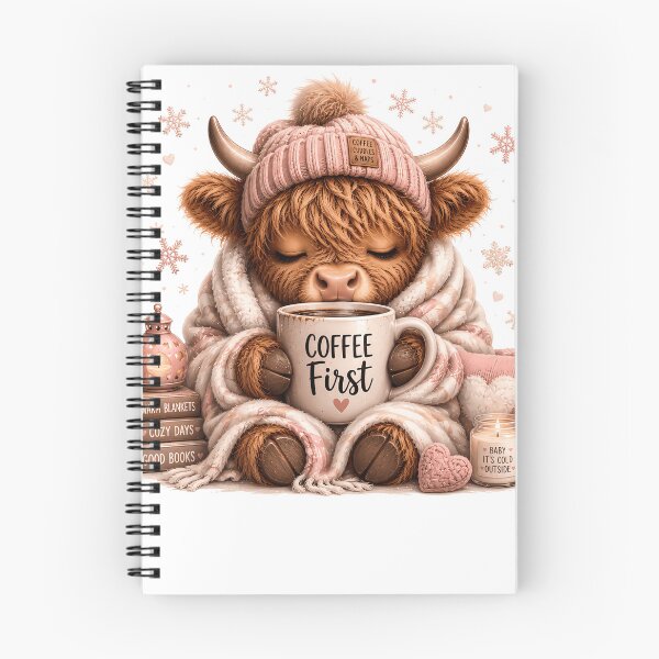 Item preview, Cozy Highland Cow - Coffee First Winter Aesthetic designed and sold by anamul43.