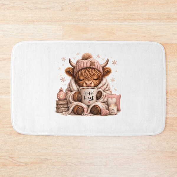 Item preview, Cozy Highland Cow - Coffee First Winter Aesthetic designed and sold by anamul43.