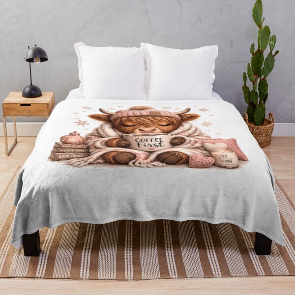 Item preview, Cozy Highland Cow - Coffee First Winter Aesthetic designed and sold by anamul43.