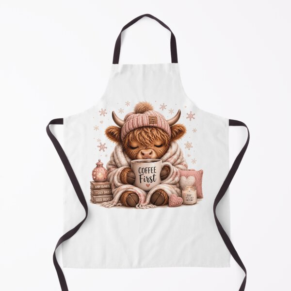 Item preview, Cozy Highland Cow - Coffee First Winter Aesthetic designed and sold by anamul43.
