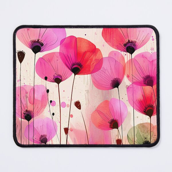 Item preview, Pink And Magenta Poppy Flowers Elegant Folk Art designed and sold by DEC02.