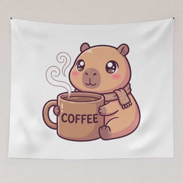 Item preview,  Kawaii Capybara Coffee Lover Morning Routine Cute Caffeine Addict designed and sold by WorldShop17.