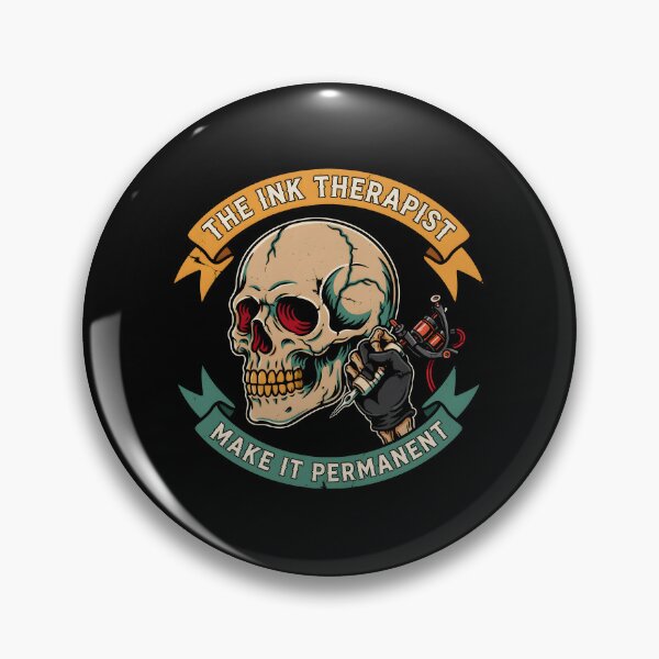 Item preview, The Ink Therapist Tattoo Artist Skull Vintage Banner designed and sold by Enea Kelo.