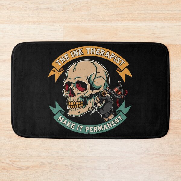 Item preview, The Ink Therapist Tattoo Artist Skull Vintage Banner designed and sold by Enea Kelo.