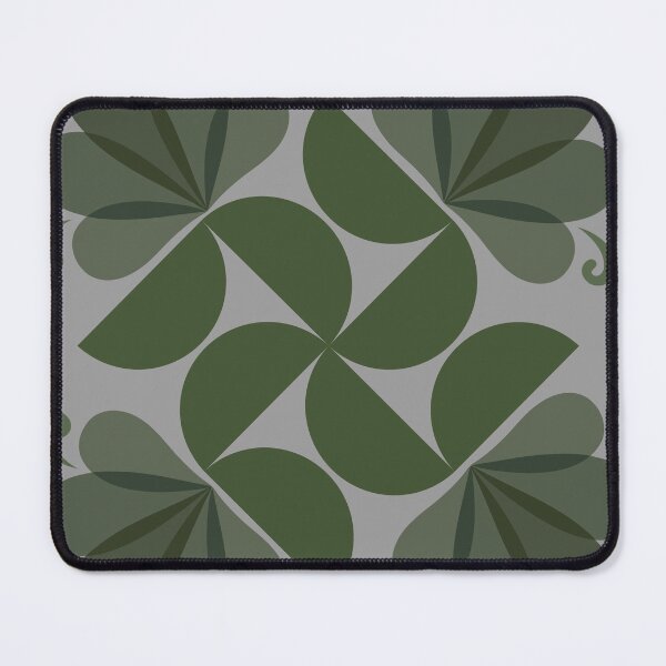 Item preview, Mid Century Modern Emerald Green Floral Geometric Pattern designed and sold by Jyoti Digital Artist.