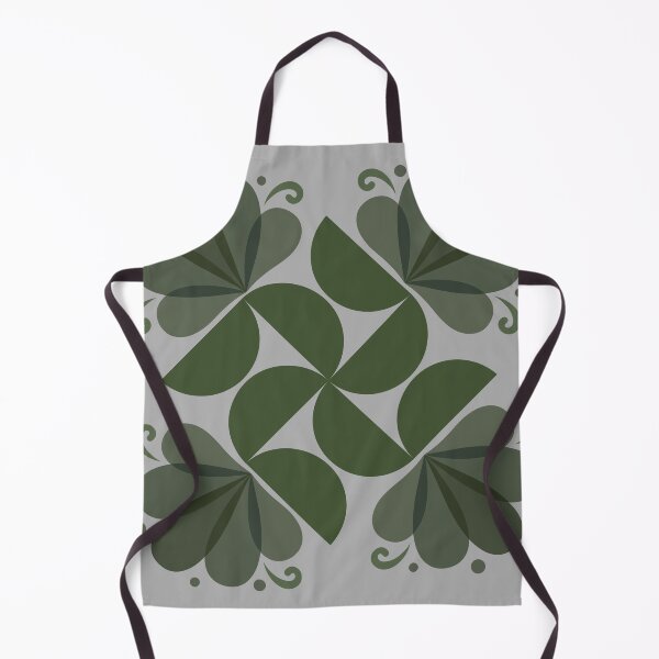Item preview, Mid Century Modern Emerald Green Floral Geometric Pattern designed and sold by Jyoti-Quotes.