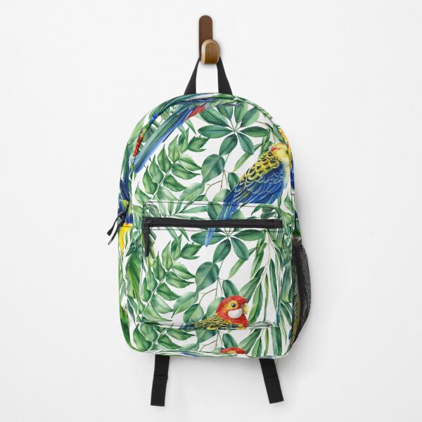 Item preview, Tropical Parrots and Green Foliage Pattern designed and sold by behappyandrelax.