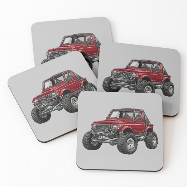Item preview, Custom Suzuki Samurai Red Rock Crawler 4x4 Offroad Buggy Illustration designed and sold by Motorline44.