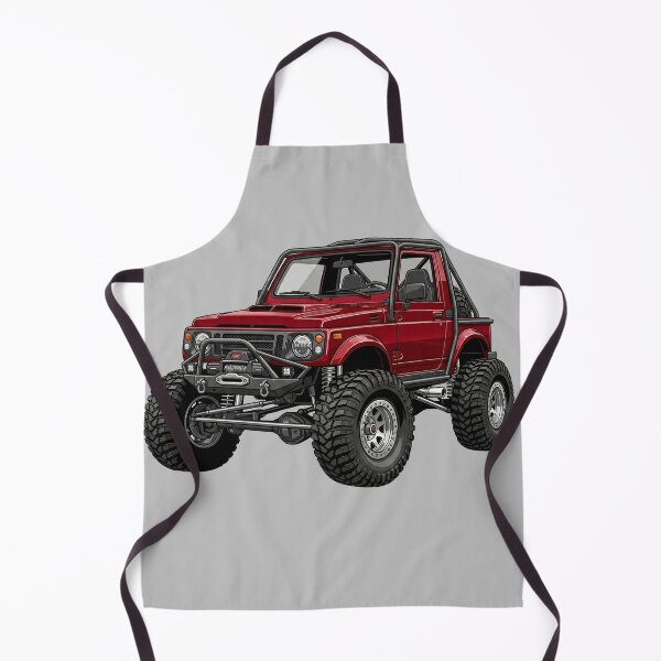 Aperçu de l'œuvre Illustration d'un buggy tout-terrain 4x4 Suzuki Samurai rouge personnalisé créée et vendue par Motorline44.
