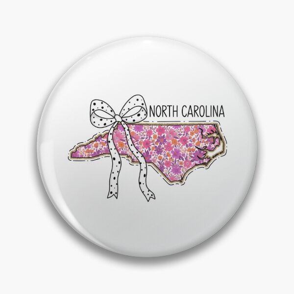 Item preview, Cute North Carolina Floral Map Graphic Coquette Bow Design designed and sold by Paper Drip.