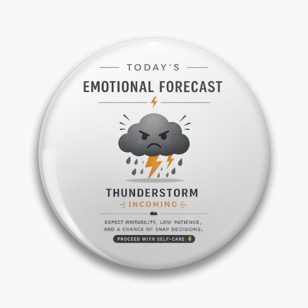 Item preview, Today's Emotional Forecast - Thunderstorm Incoming designed and sold by Side Quest Co..