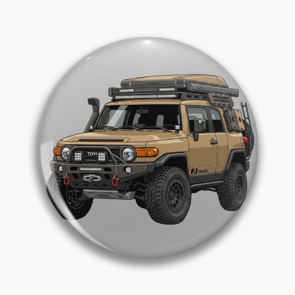 Item preview, Custom Toyota FJ Cruiser Tan Overland SUV 4x4 Expedition Illustration designed and sold by Motorline44.
