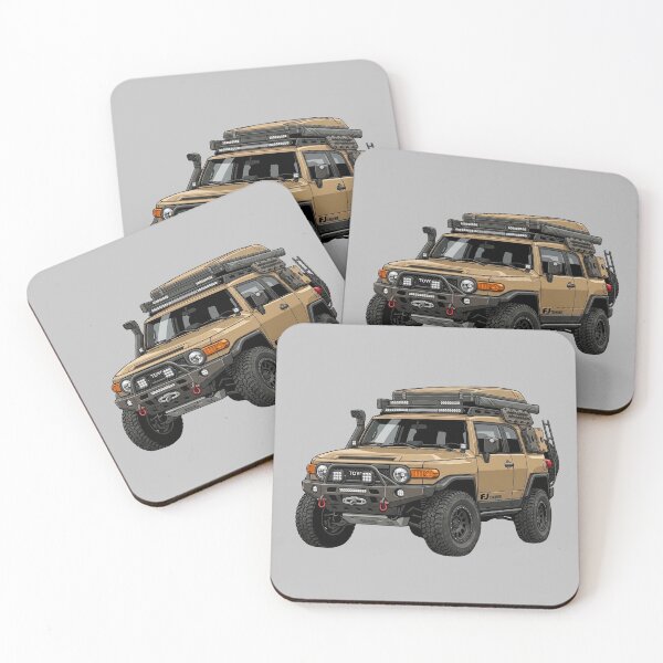 Item preview, Custom Toyota FJ Cruiser Tan Overland SUV 4x4 Expedition Illustration designed and sold by Motorline44.