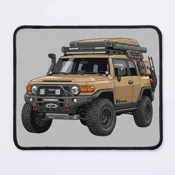 Item preview, Custom Toyota FJ Cruiser Tan Overland SUV 4x4 Expedition Illustration designed and sold by Motorline44.