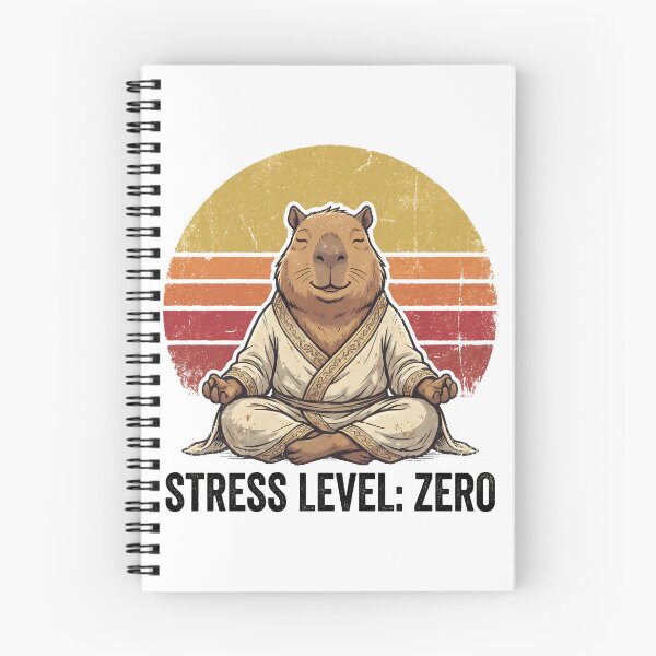 Item preview, Zen Capybara Meditating Retro Sunset Stress Level Zero Mental Health designed and sold by WorldShop17.