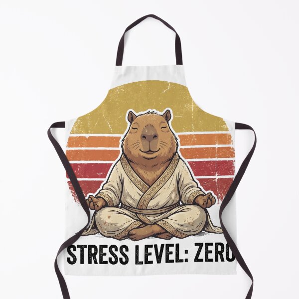Item preview, Zen Capybara Meditating Retro Sunset Stress Level Zero Mental Health designed and sold by WorldShop17.