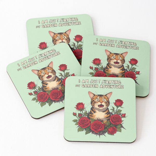 Item preview,  I am just starting my garden adventure - Tortie and red roses designed and sold by ParadoxParadox.