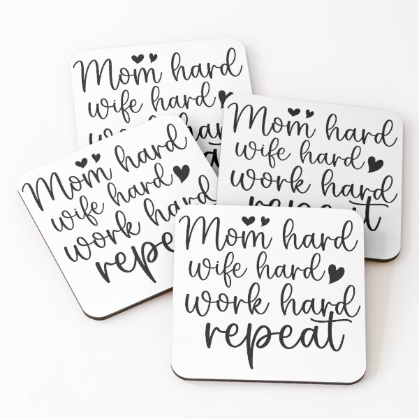 Item preview, Mom Hard Wife Hard Work Hard Repeat - Mom Quotes Retro Vintage Aesthetic Cute Motherhood Gift designed and sold by FuzionRaptor.