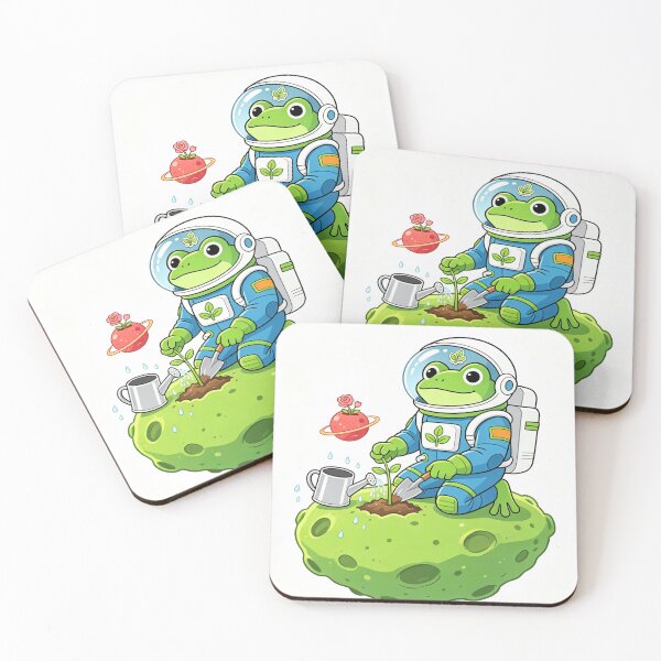 Item preview, Space Frog Gardener - Cute Astronaut Frog Space Art designed and sold by ZINO WORLD.