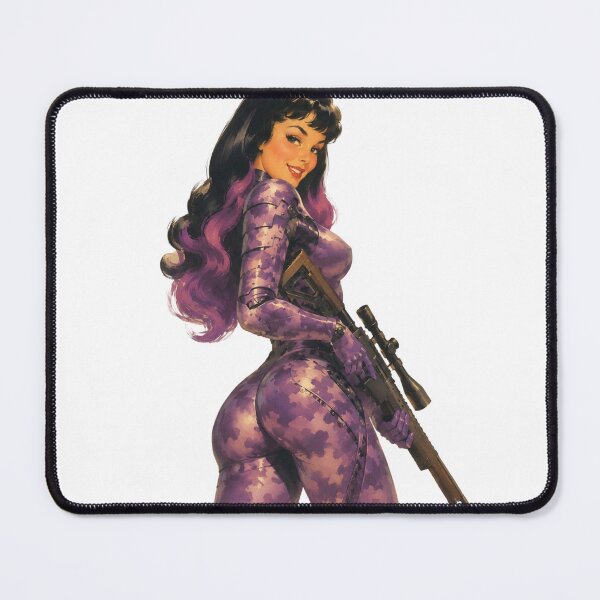 Item preview, Retro Tactical Pin Up | Original Female Soldier Vintage Illustration designed and sold by Cosplayvintage.