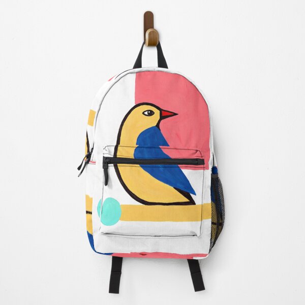 Item preview, Minimal Yellow Blue Bird | Mid Century Modern Bird Art designed and sold by Filora Atelier | Bird Art.