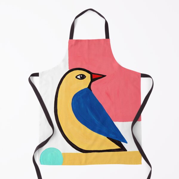 Item preview, Minimal Yellow Blue Bird | Mid Century Modern Bird Art designed and sold by Filora Atelier | Bird Art.