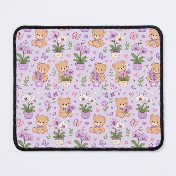 Item preview, Copy of Bunny Orchid Tea Garden Kawaii Pattern designed and sold by Soft Berry Studio.