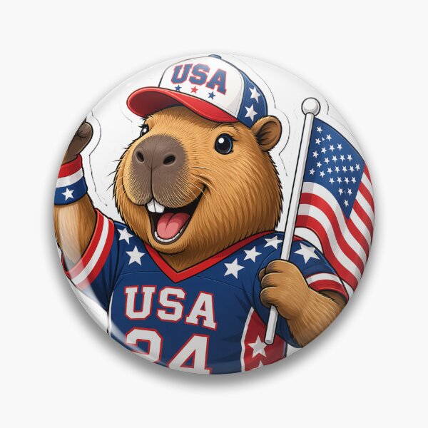 Item preview, Cute USA Soccer Fan Capybara designed and sold by denybz.