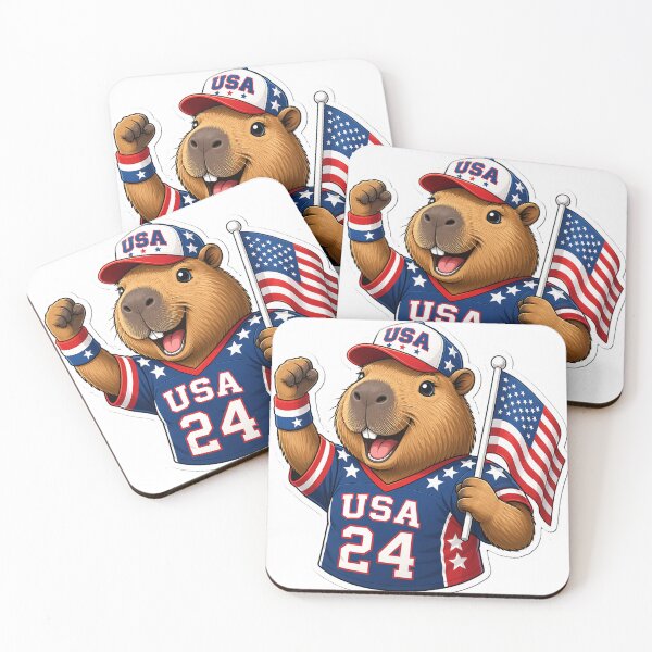 Item preview, Cute USA Soccer Fan Capybara designed and sold by denybz.
